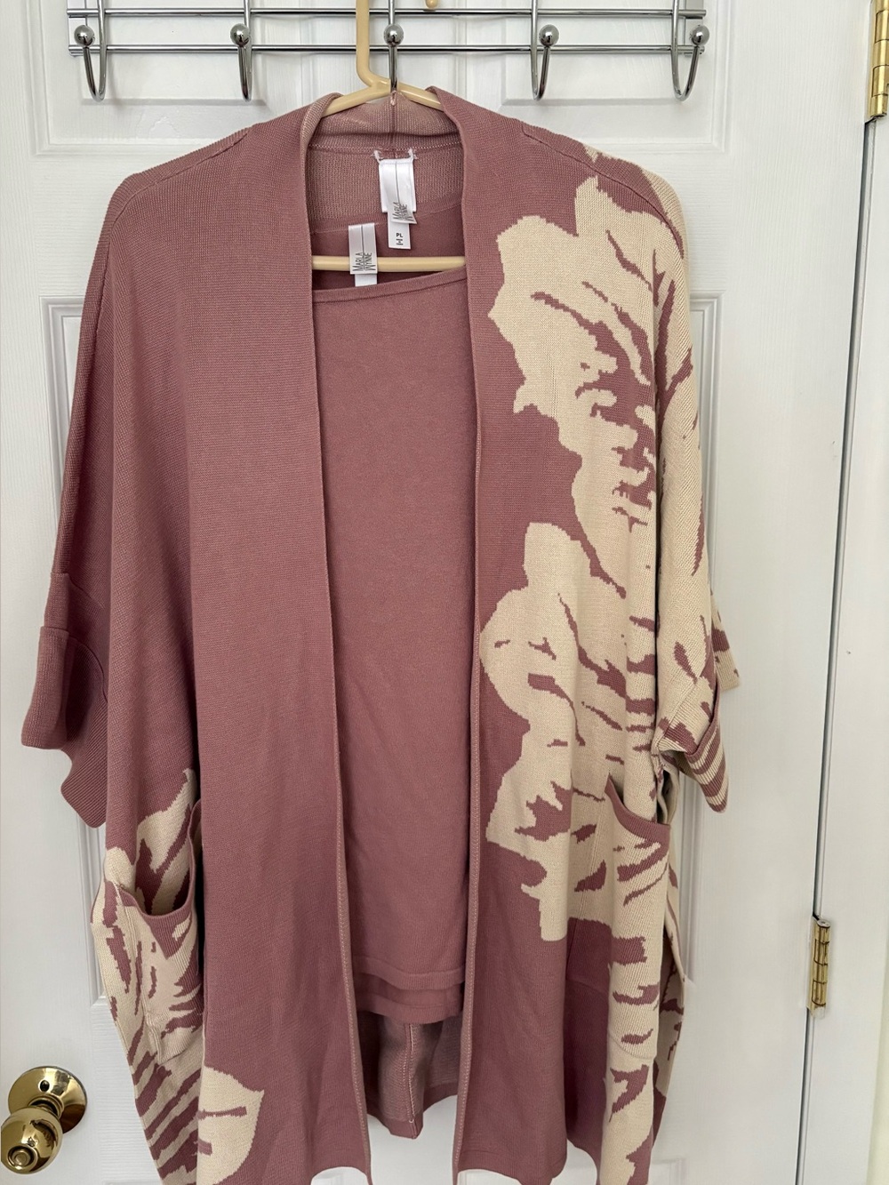 MarlaWynne Rose and Cream Floral Open-Front Cape with Sleeves. Autumn outings!